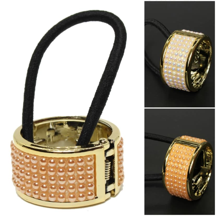 Haarring Haargummi Ring Cleopatra Zopf Scrunchy mit Perlen Hair