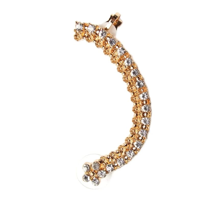Ear Cuff Ohrring Strass Blume Ohrklemme Ohrstecker Earring Ohrclip