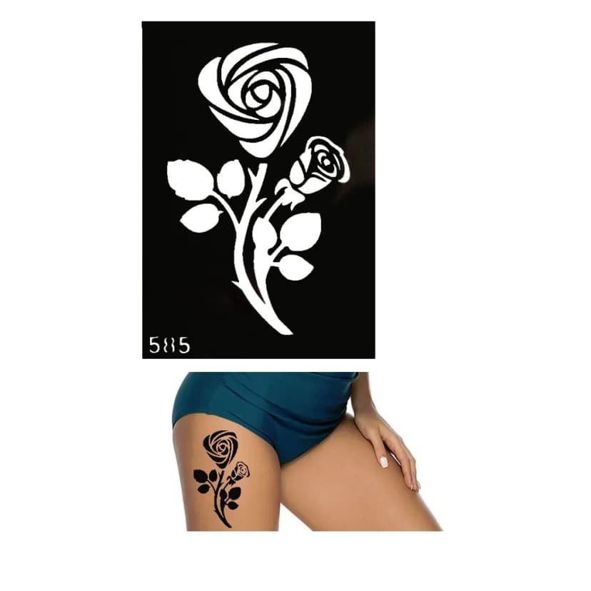 Henna Tattoo Schablone Airbrush Stencil Selbstklebend Rose
