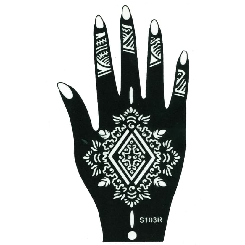 Henna Tattoo Schablone Hand Rechts Kina Handbemalung Dövme Mehndi