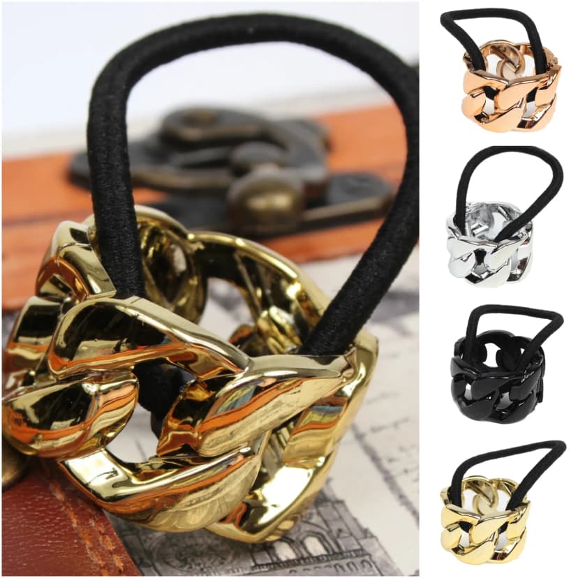 Haarring Haargummi Ring Cleopatra Zopf Scrunchy Panzerkette Design Hair
