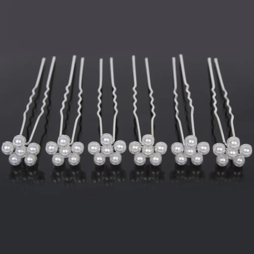 5 Haarnadeln Perlen Braut Kommunion Hochzeit Ball Haarschmuck Hairpins Frisur