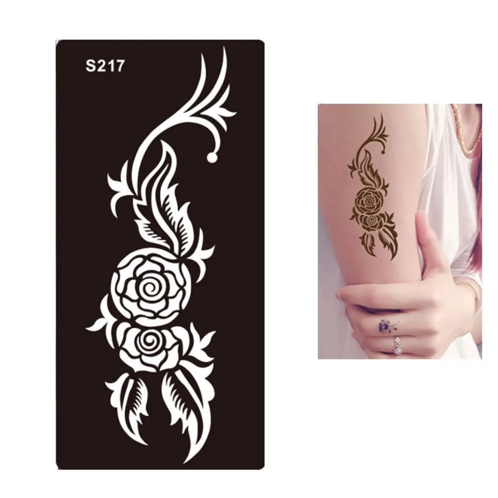 Henna Tattoo Schablone Airbrush Stencil Blume Rose Kina Dövme