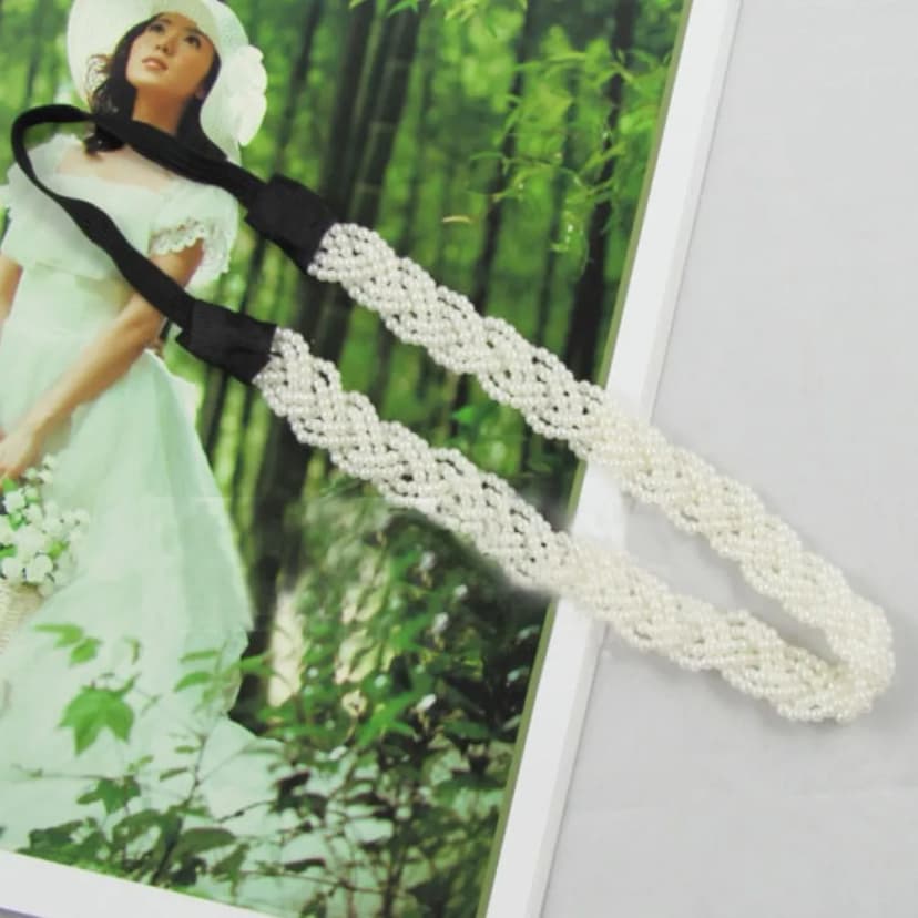 Perlen Haarband Haarschmuck Haargummi Stirnband geflochten Haarband Kopfband