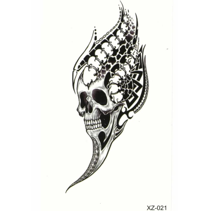 Temporäre Tattoos Totenkopf Skull Design Temporary Körperkunst Klebetattoo