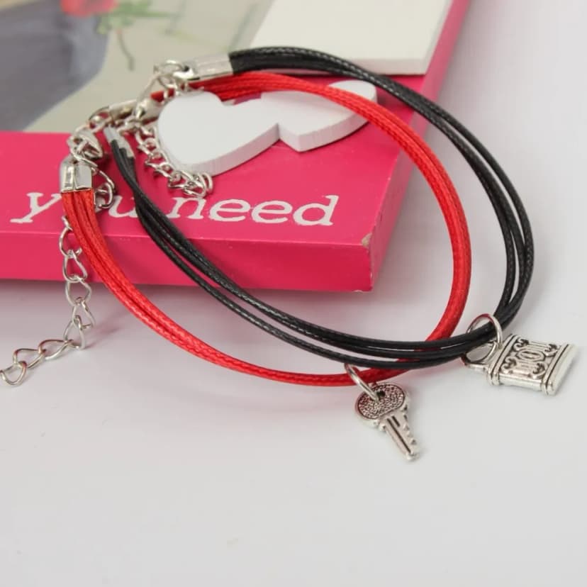 2 x Armband BFF forever friends Freundschaft Liebe Schlüssel und Schloss