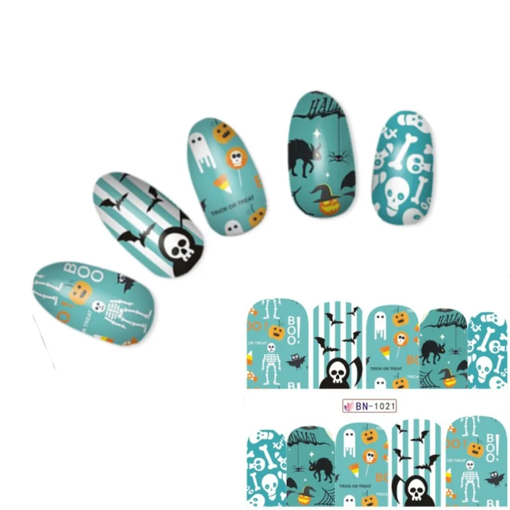 Tattoo Nail Halloween Totenköpfe Kürbis Aufkleber Nagel Sticker Nägel Water Deca