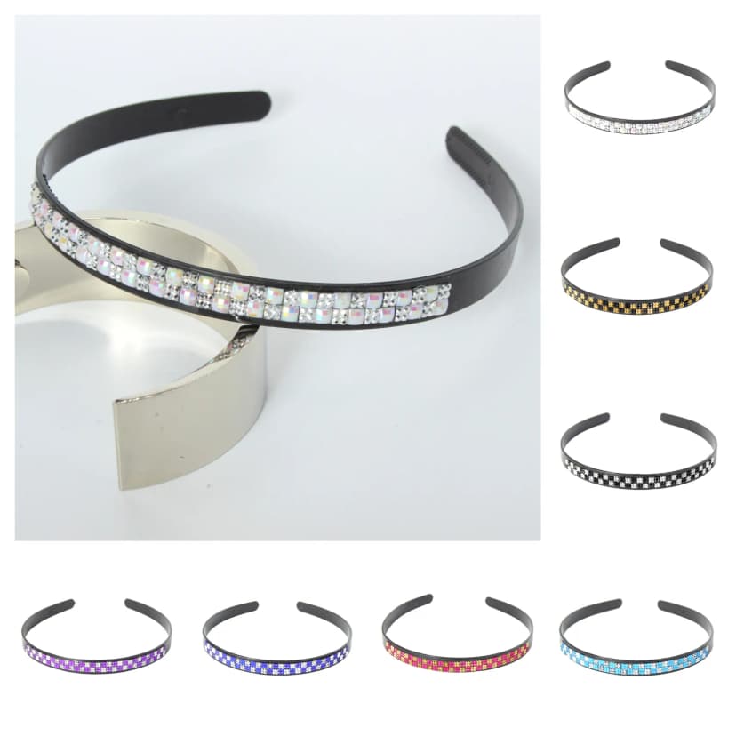 Designer Haarreif mit Strass Karo Haarschmuck Boho Haarreif