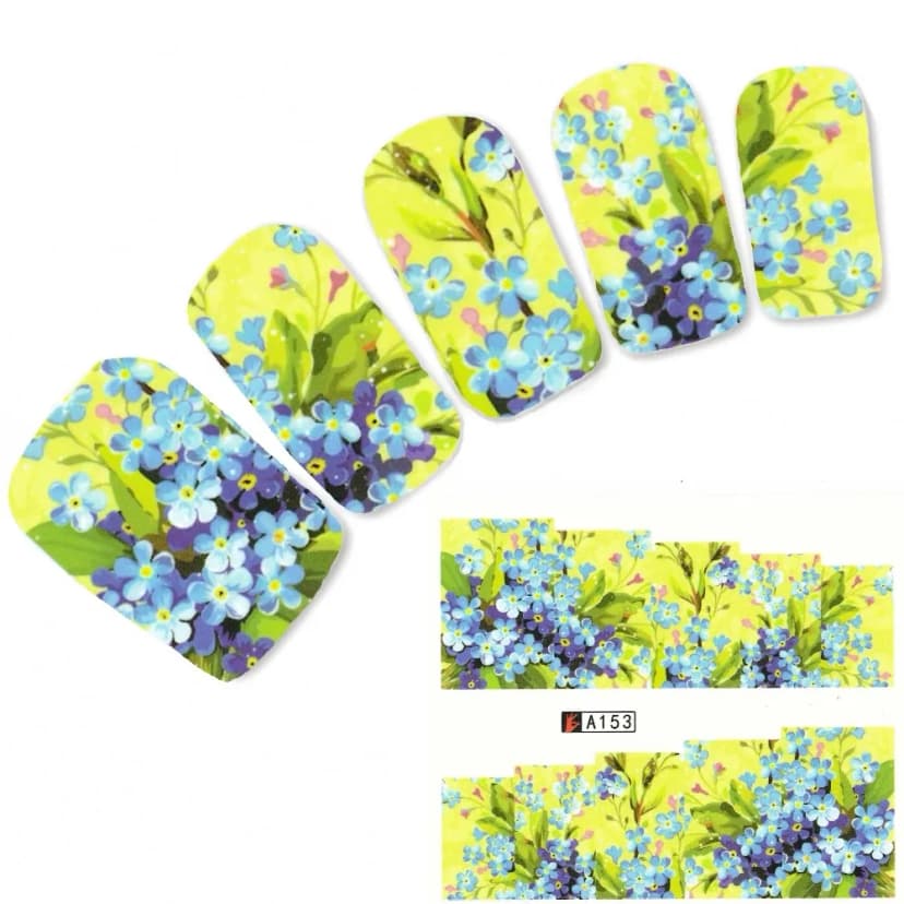 Tattoo Nail Blumen Rosen Bläter Aufkleber Nagel Sticker Nägel Fuß Water Decal