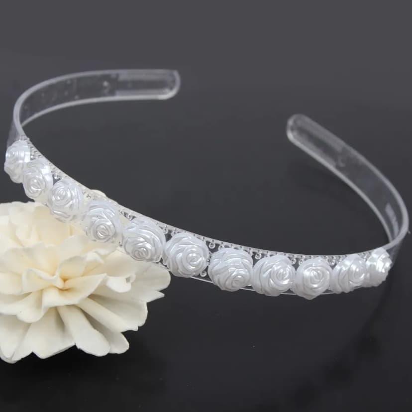 Haarreif Haarschmuck Kopfschmuck Haarreifen Rosen Transparent Haar