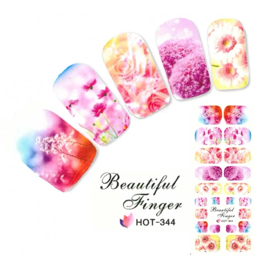 Tattoo Nail Blumen Rosen Bläter Aufkleber Nagel Sticker Nägel Fuß Water Decal