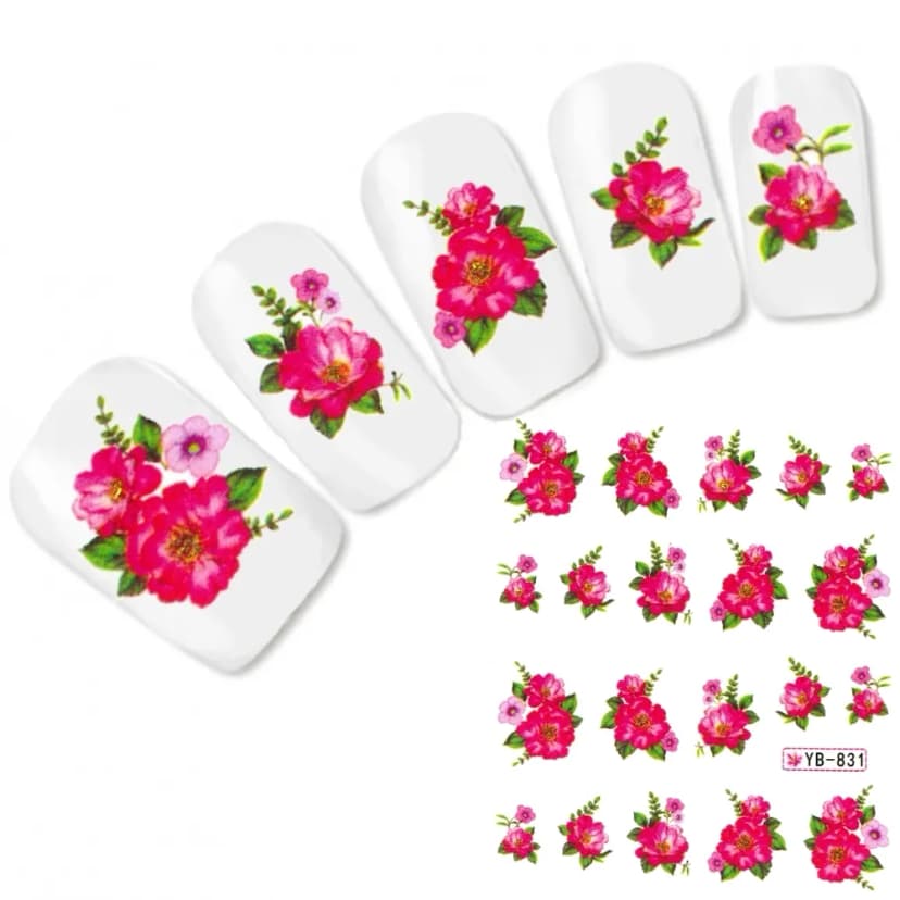 Nagel Sticker Nail Art Aufkleber Flower Blumen Nägel Water Decal
