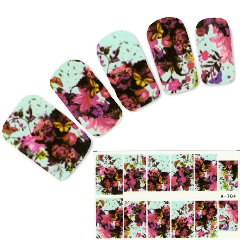 Nagel Sticker Blumen Blüten Art Nägel Fuß Water Decal