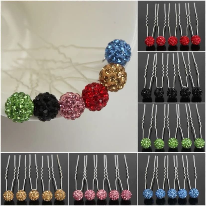 5 Strass Haarnadeln Braut Kommunion Hochzeit Ball Haarschmuck Hairpins Frisur