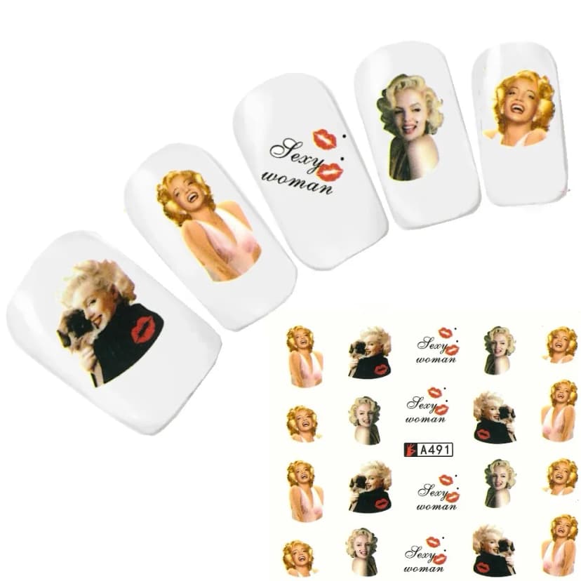Tattoo Nail Art Marilyn Monroe Weltstars der 1950 er Nagel Sticker