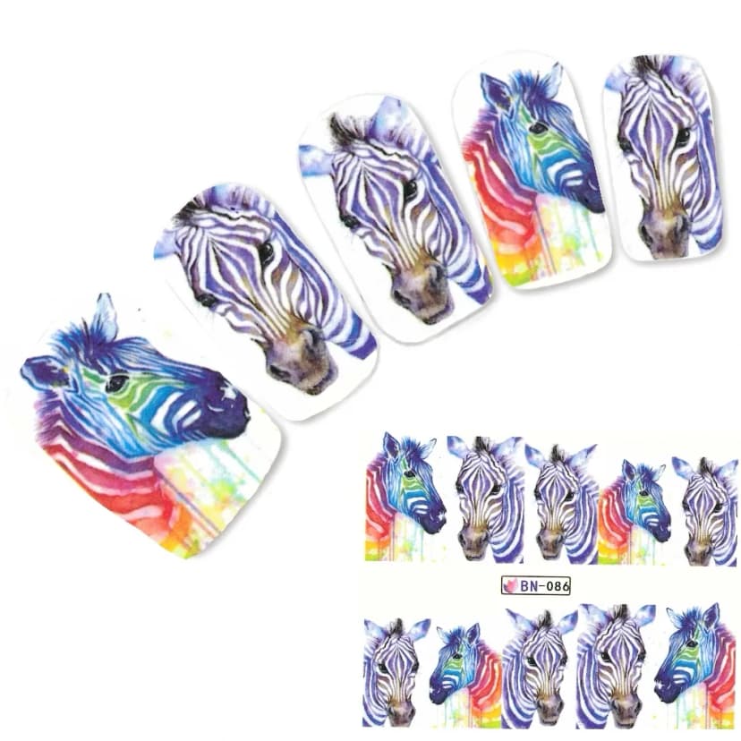 Tattoo Nail Art Zebra Afrika Wildnis Aufkleber Nagel Sticker