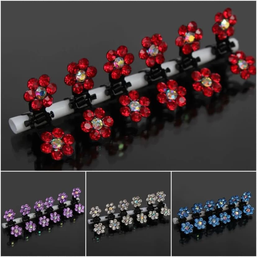 Mini Haarklammern Strass Hochzeit Haarclip Haarkneifer Haarspange Claw 4 Farben