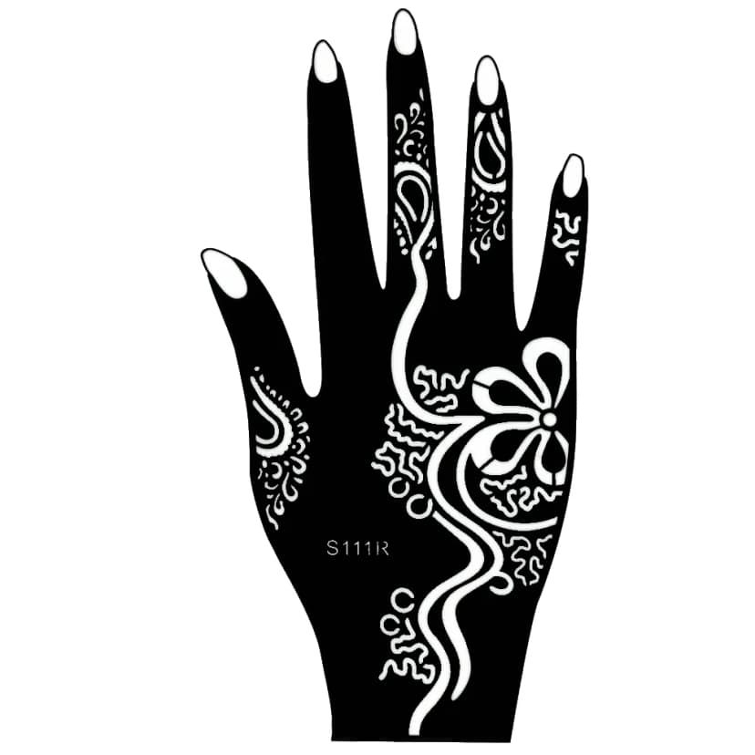 Henna Tattoo Schablone Hand Rechts Kina Handbemalung Dövme Mehndi
