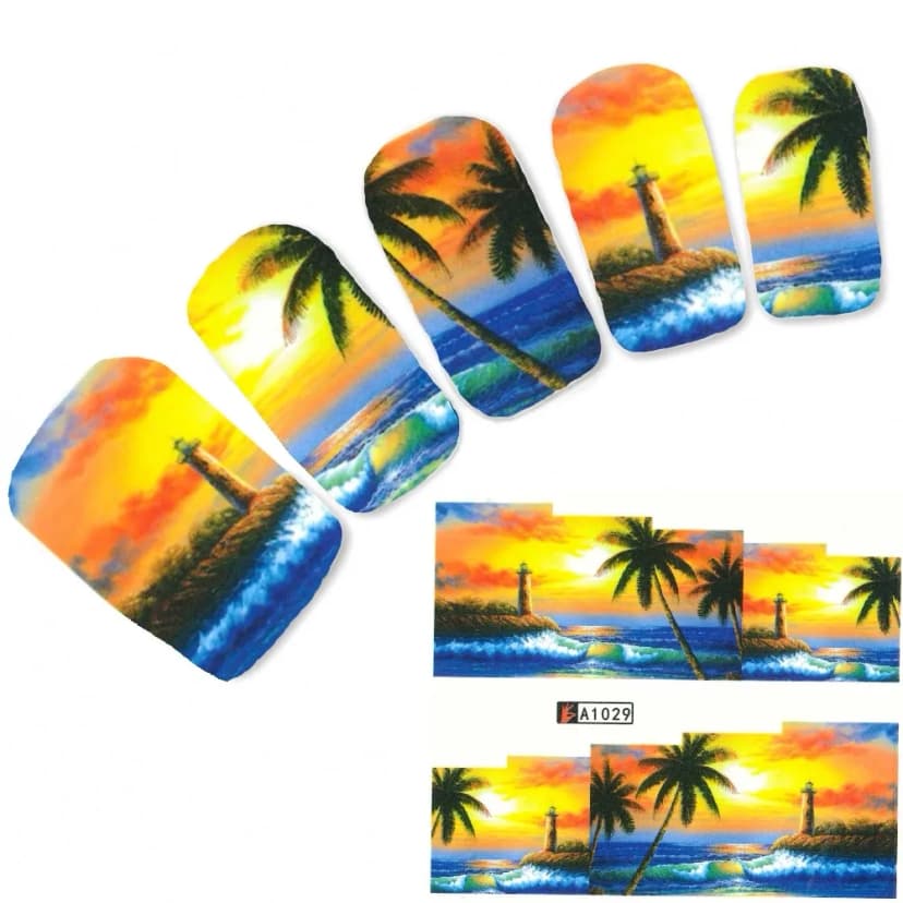 Tattoo Nail Art Meer Sonnenuntergang Aufkleber Nagel Sticker Nägel