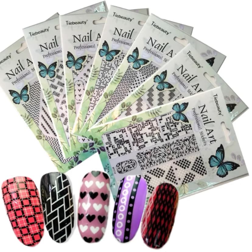 3D Nagel Sticker Nail Art Ornamente Blumen Stern Herz New Design Aufkleber