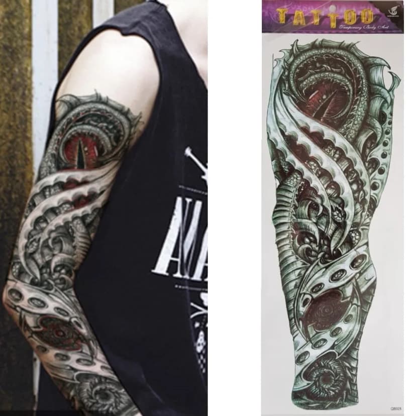 Temporäres Tattoo Schlange Tätowierung Design Körperkunst Klebetattoo