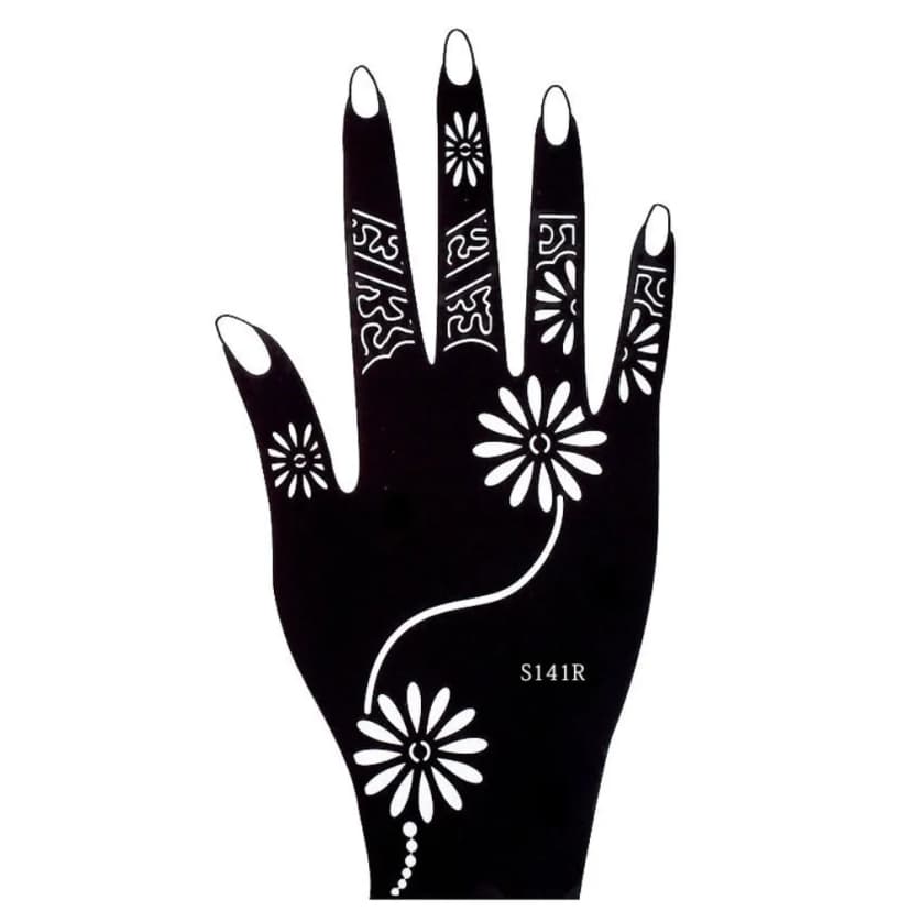 Henna Tattoo Schablone Kina Handbemalung Hand Rechts Dövme Mehndi