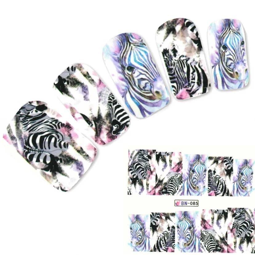 Tattoo Nail Art Zebra Afrika Wildnis Aufkleber Nagel Sticker
