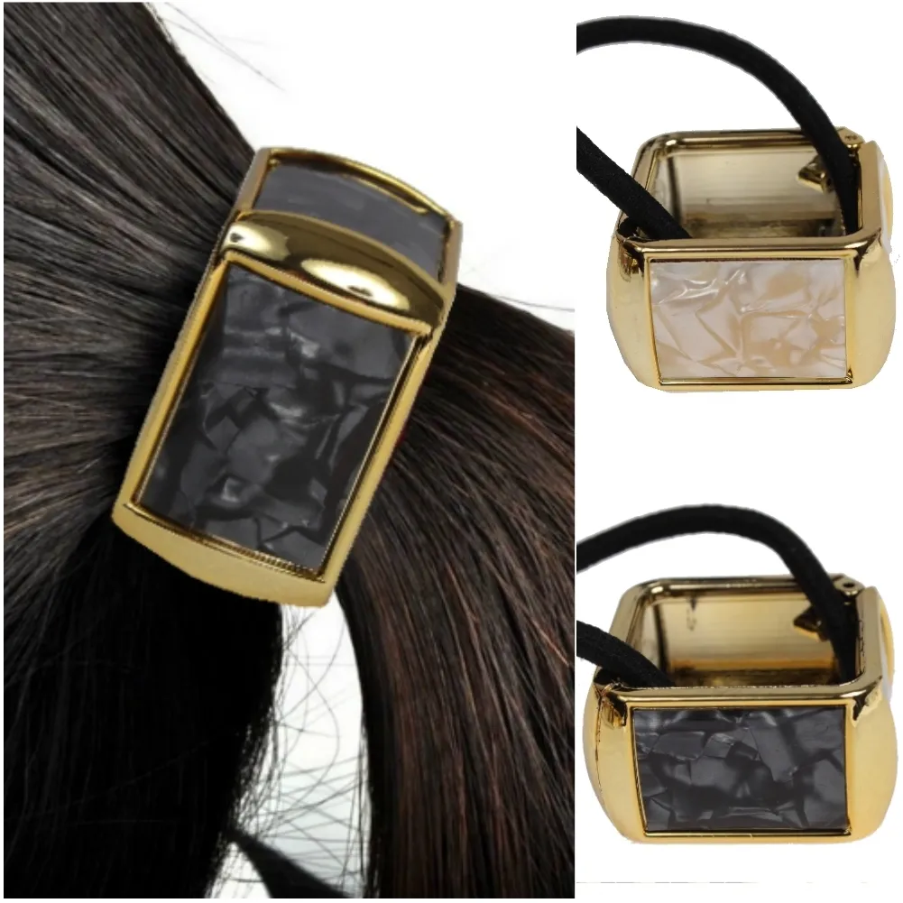 Haargummi Quadratisch Marmor-Look Zopf Scrunchy Pferdeschwanz Haarring Hair