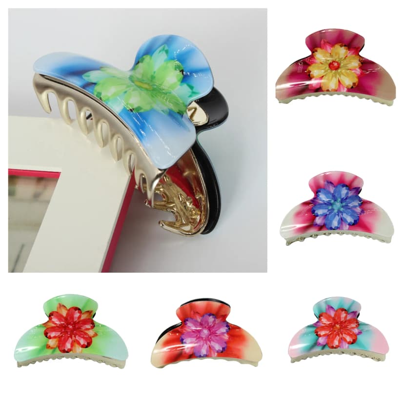 Haarklammer Haargreifer Haarclip Haarspange Pferdeschwanz Blüten Krabbe Klamme