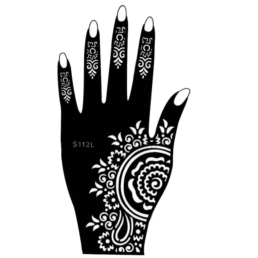 Henna Tattoo Schablone Hand Links Kina Handbemalung Dövme Mehndi