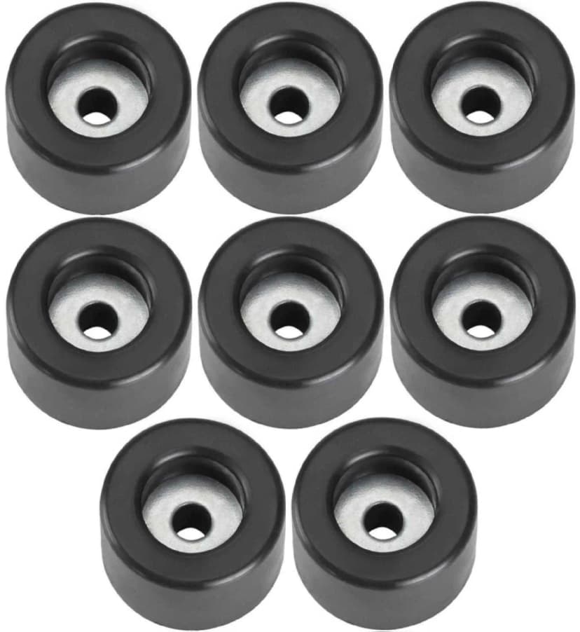 8 Gummifüße Ø 25 x 15 mm Stahleinlage Adam Hall 4904 Gerätefuß Möbelfüße Gummi