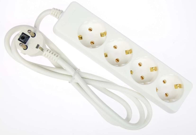 Schuko Mehrfachsteckdose Steckdosenleiste 4-fach weiss 1,4 m Stromverteiler
