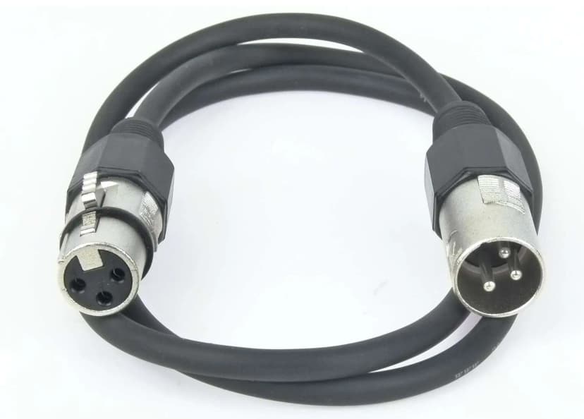 1 m Mikrofonkabel PACCS schwarz XLR 3 pol polig DMX Mikrofon Kabel Patchkabel