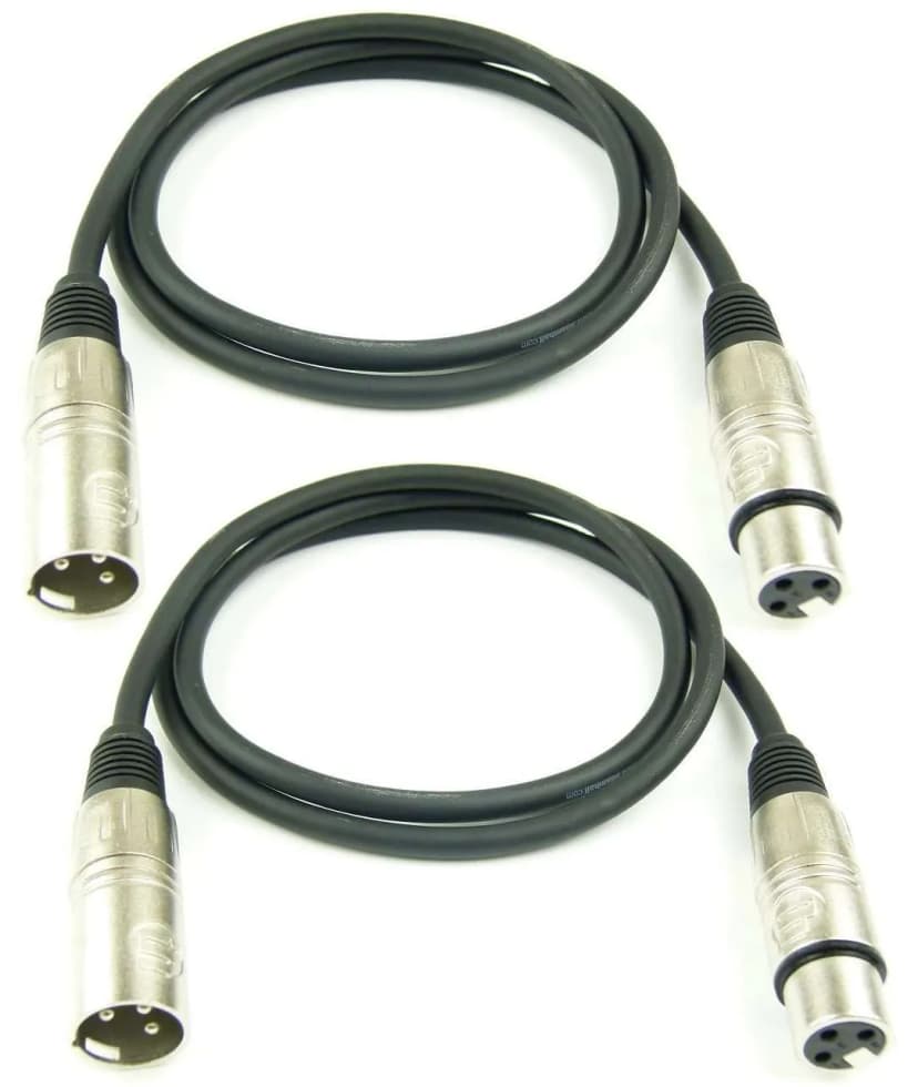 2x 1 m Mikrofonkabel 3 pol XLR DMX Adam Hall Mikrofon Kabel Neutrik kompatibel