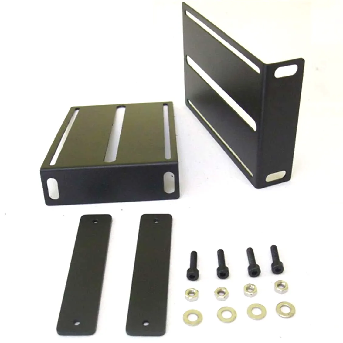 2x Winkel 2 HE Rackwinkel für Verstärker hinten Verstärkerwinkel Rack Kit Stütze