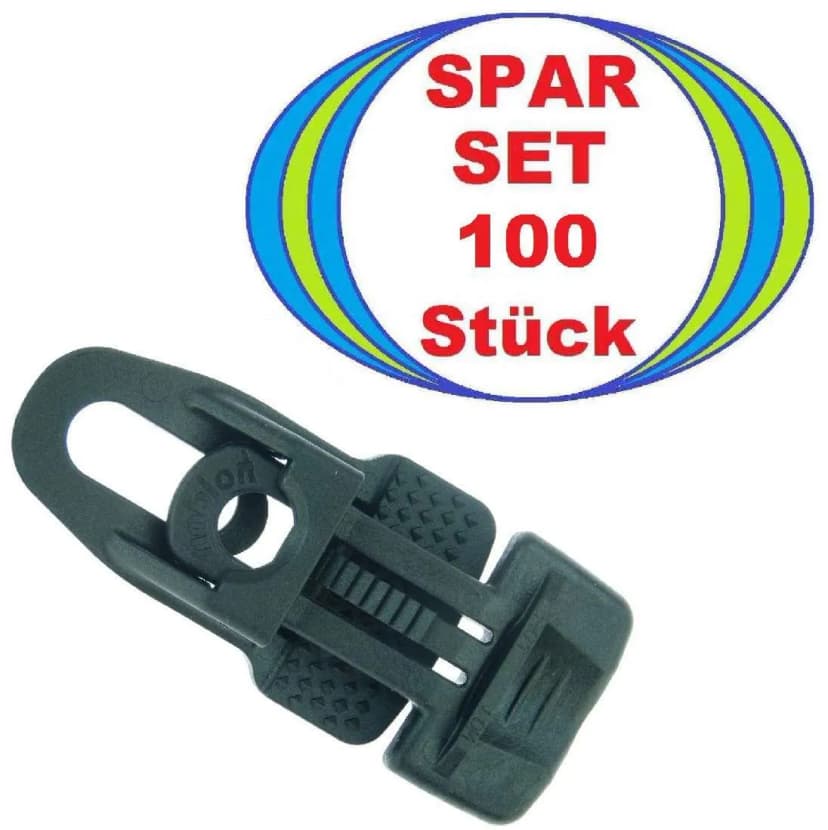 100 x HOLDON MIDI CLIP Molton Planen Spanner SCHWARZ Spann Klammer Klemme Halter