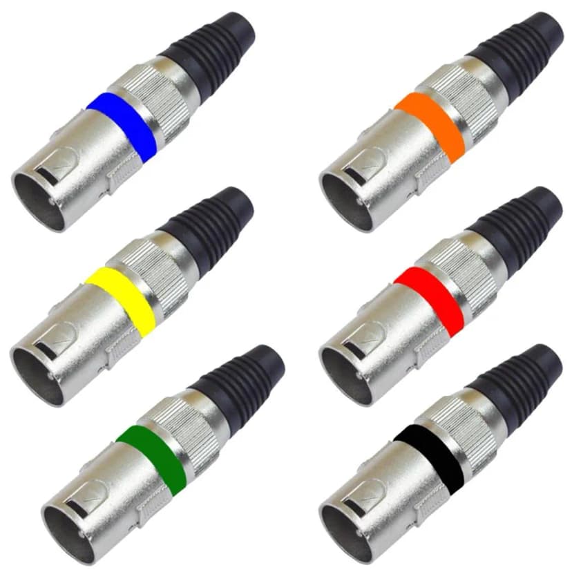 XLR STECKER 3-polig in 6 verschiedenen Farben Neutrik kompatibel, Freie Farbwahl