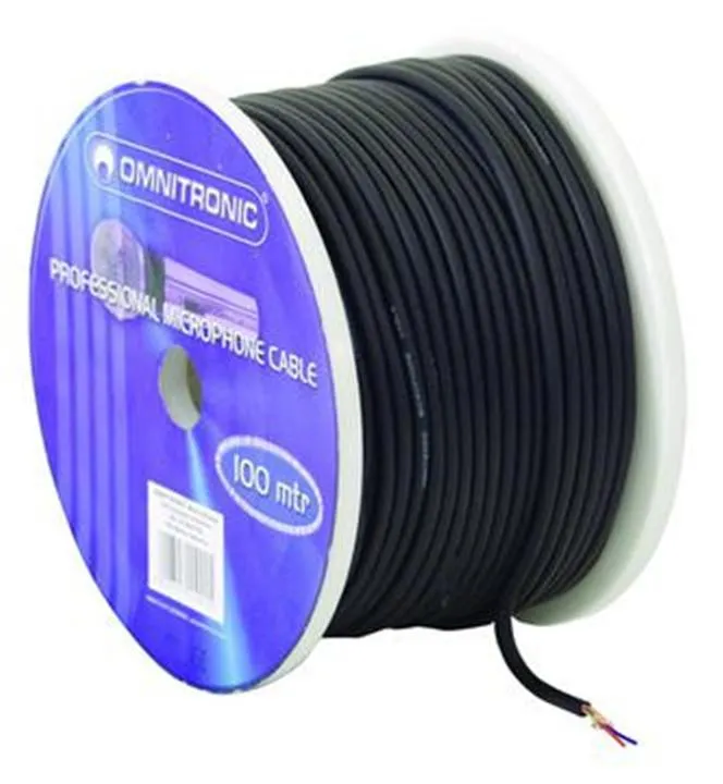 100 m 0,76€/m Mikrofonkabel 2 x 0,22mm² SCHWARZ DMX-Kabel Studiomikrofonkabel