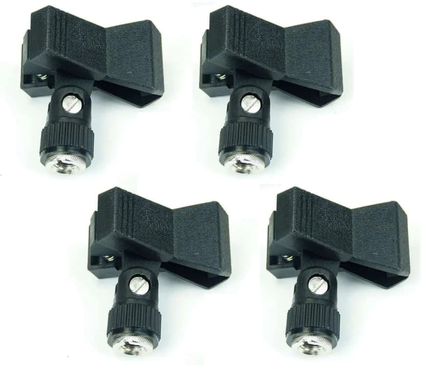 4 x Gefederte Universal Mikrofon Mikro Klammer Klemme Halter Clip Clamp HMHK01