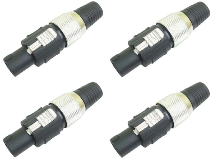 4x PROFI Speaker Kabel Stecker 4 pol polig Lautsprecher HEAVY Speakon kompatibel