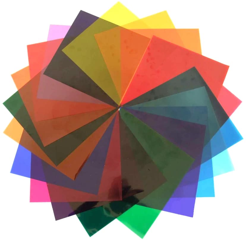 20er Set PAR 56 Farbfolien 22,5x22,5 cm Farbfilter Farbfolie PAR56 Color Mix Set