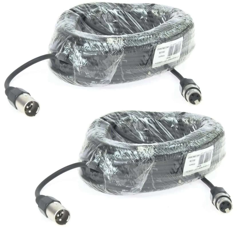 2x 20 m PACCS XLR Audio Kabel Mikrofonkabel DMX OFC Kupfer symmetrisch Schwarz