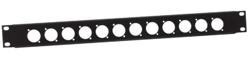 ADAM HALL 1 HE U Rackblende, vorgebohrt für 12 x XLR D Typ Frontplatte Rackpanel