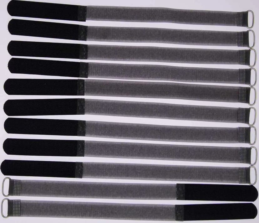 10 Kabelbinder Klettverschluss 30cm x 20mm schwarz FK Klettband Klettkabelbinder