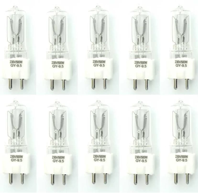 10x LedDoo 500W 230V Leuchtmittel A1 Sockel Gy-9,5 Gy 9,5 Raylight PAR 64 / 56