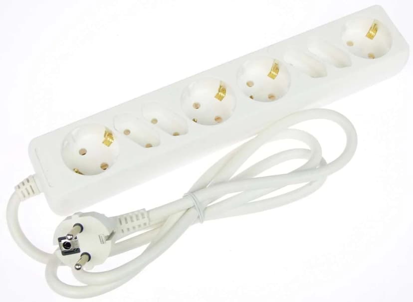 8-fach Mehrfachsteckdose Steckdosenleiste 4x Schuko 4x Euro weiss Stromverteiler