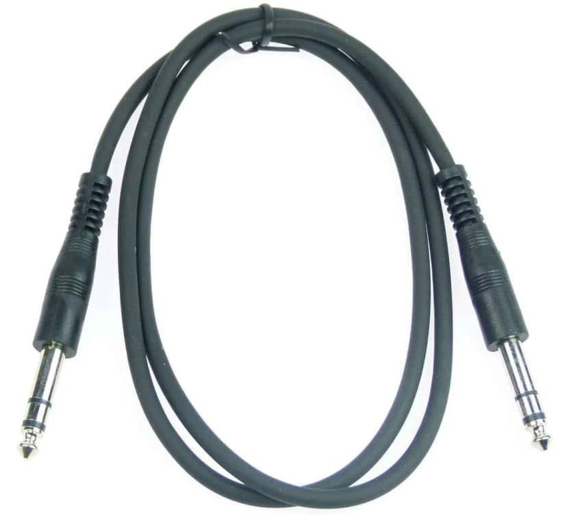 Symmetrisches Patchkabel 90 cm Stereo Klinke Kabel 6,3 mm Klinkenstecker schwarz