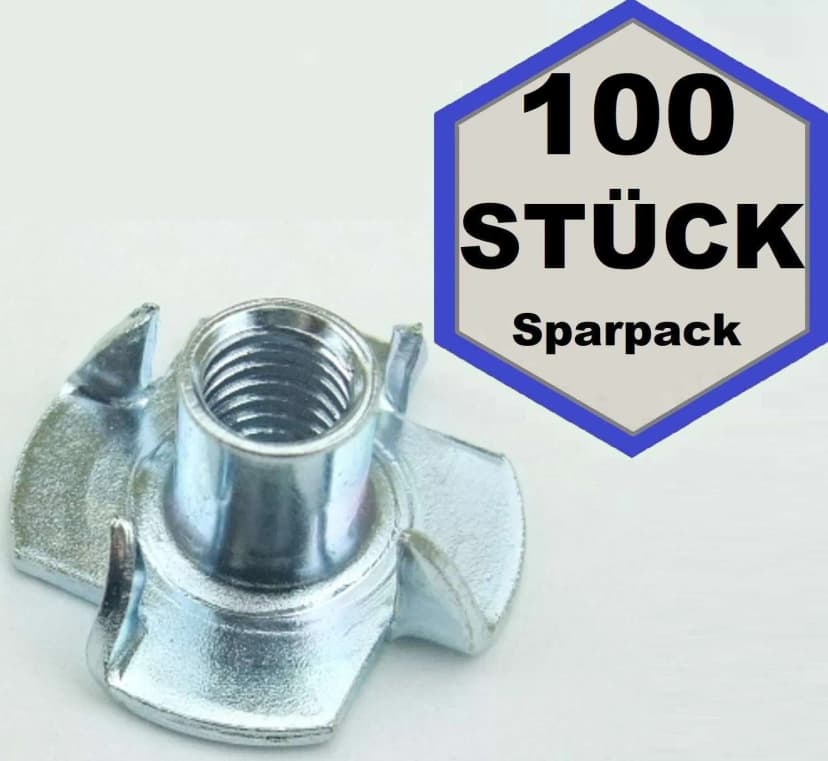 100 x Einschlagmutter M5 x 8 Gewinde Einschlagmuttern 5x8 verzinkt DIN 6930 NEU