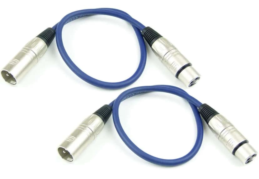 2 x 0,5 m Mikrofonkabel BLAU symmetrisch Adam Hall XLR 3 pol DMX Mikrofon Kabel