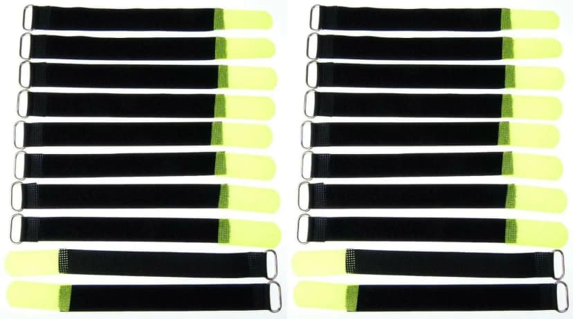 20x Kabelklett Klettband 200 x 20 mm neon gelb Öse Klett Kabelbinder Klettbänder